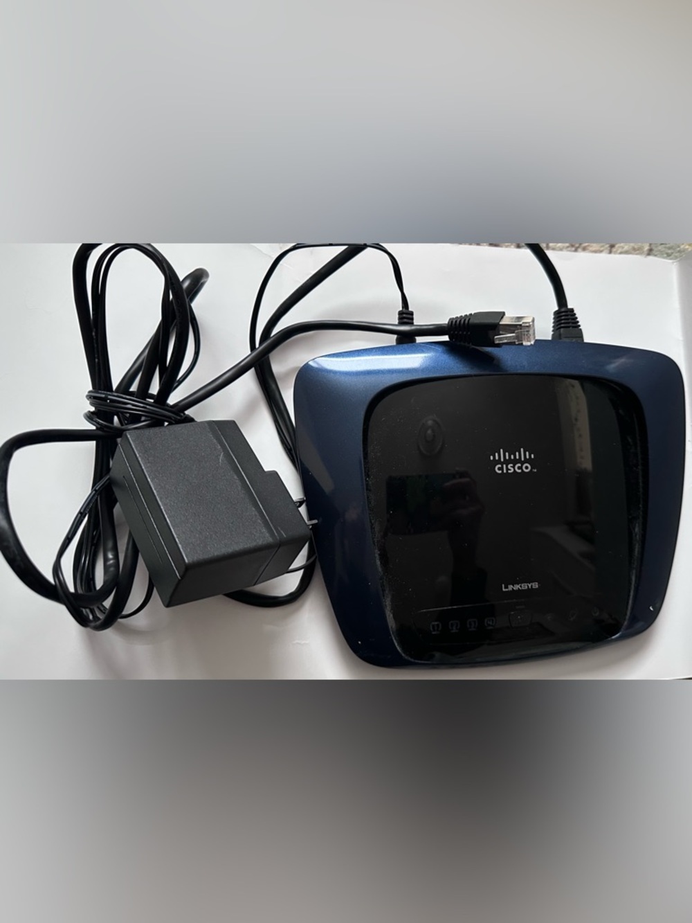 Cisco Home Router in Metallic Blue and Black Gloss